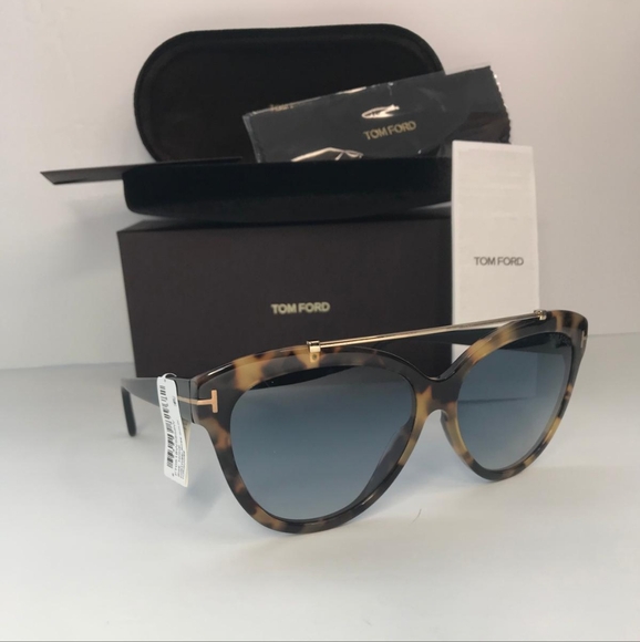 💯 Original Tom Ford Brown Tortoise Gradient Livia Sunglasses - Picture 5 of 13